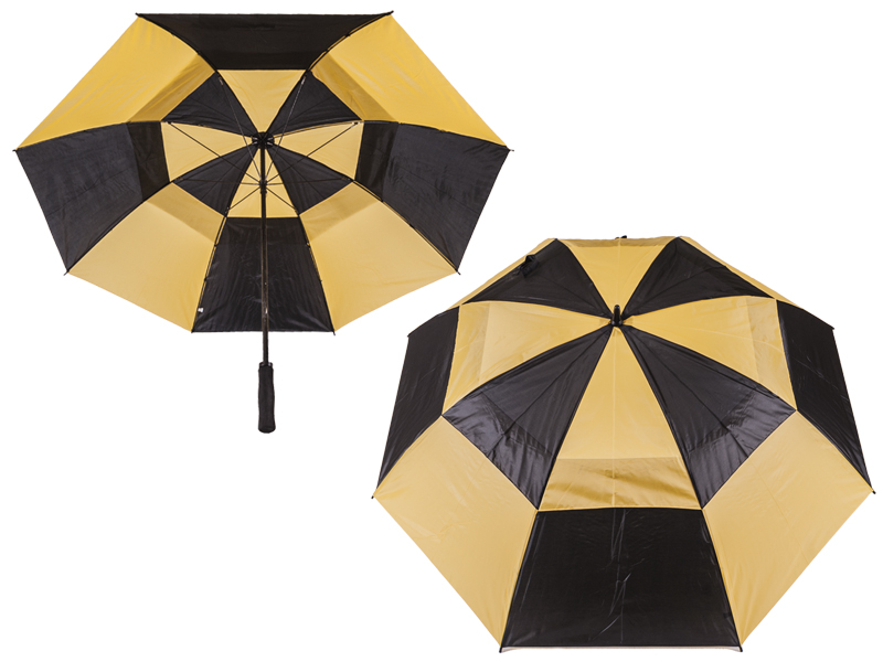 2817 Contrast Golf Umbrella with Wind Flaps BLACK/YELLOW